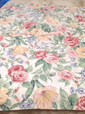 Floral Rose & Tulip Cream with Pink, Yellow & Green King Size Pillow Shams